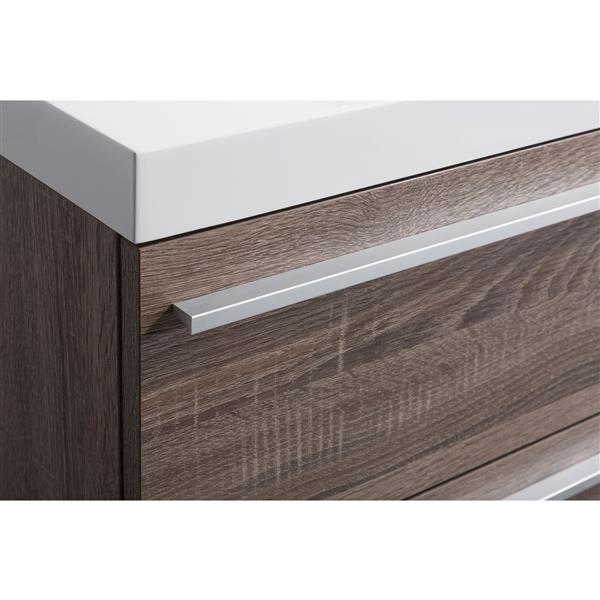 GEF Rosalie 48-in Soft Oak Single Sink Bathroom Vanity with White Acrylic Top and Medicine Cabinet