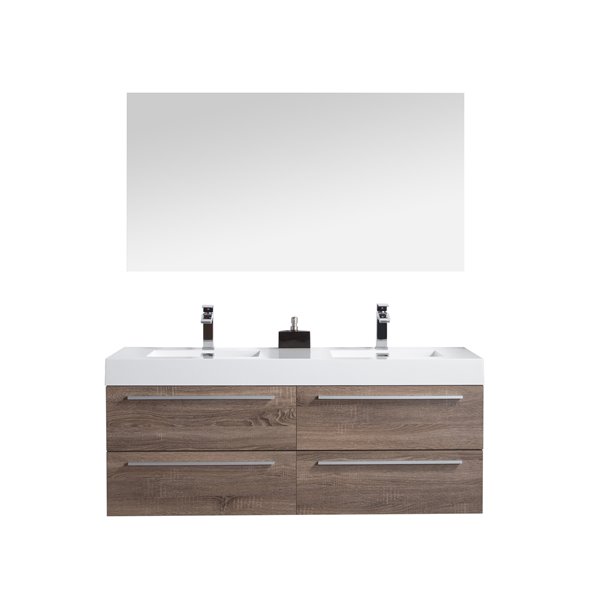 Gef Rosalie 60 In Soft Oak Double Sink, Bathroom Vanity And Medicine Cabinet Sets