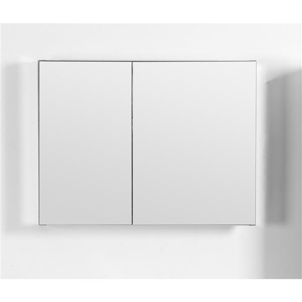 GEF Rosalie 30-in White Single Sink Bathroom Vanity Set with White Acrylic Top and Medicine Cabinet