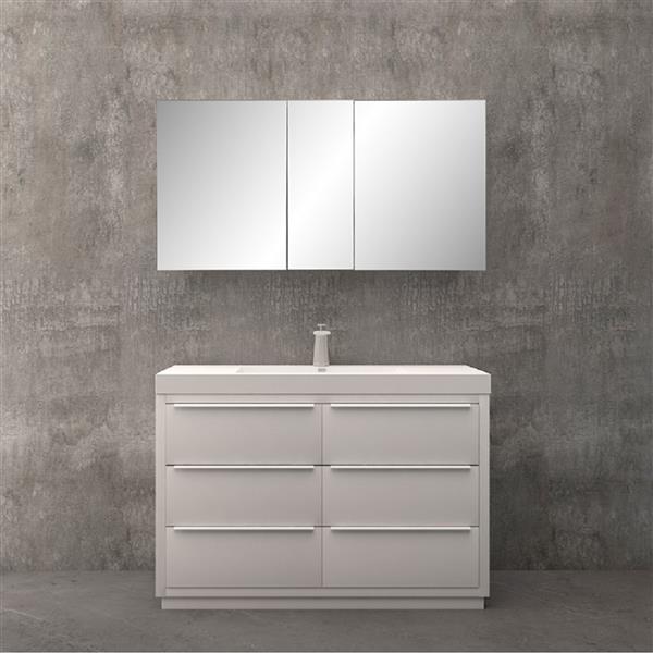 GEF Brooke 48-in White Single Sink Bathroom Vanity Set with White ...