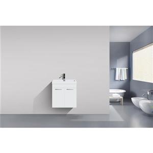GEF Rosalie 20-in White Single Sink Bathroom Vanity Set with White Acrylic Top and Medicine Cabinet