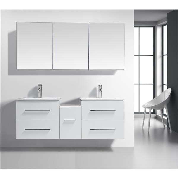 GEF Meublelavabo Hadley avec armoire à pharmacie, 60 po blanc RONA