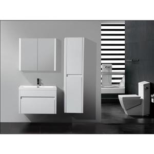 GEF Selena 36-in White Single Sink Bathroom Vanity Set with White Acrylic Top and Medicine Cabinet