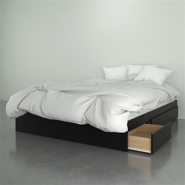 Nexera Contemporary Queen Bed 3, Contemporary Queen Bed Frame With Headboard