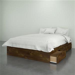 Nexera Contemporary Full Bed - 3-Drawers - Truffle