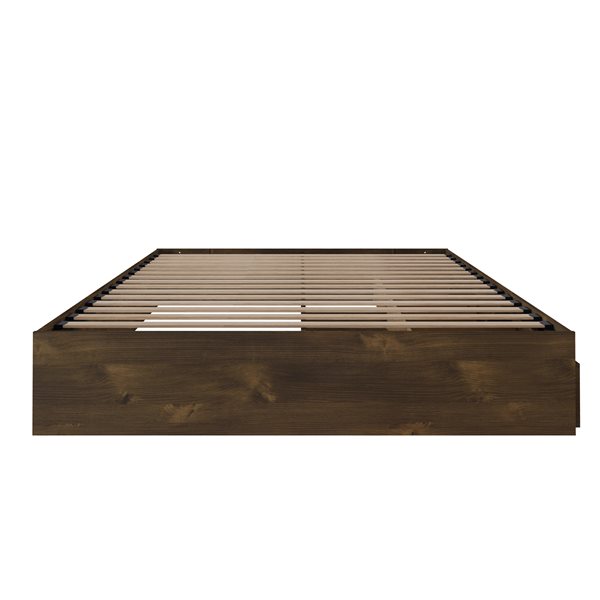 Nexera Contemporary Twin Bed - 3-Drawers - Truffle