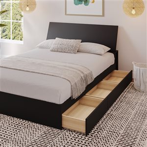 Ensemble chambre à coucher grand lit Nexera(MD), 2 mcx, noir