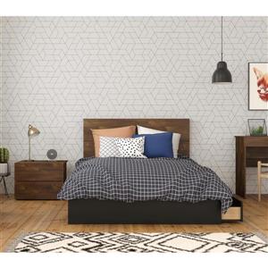 Nexera Bogota Full Bedroom Set - 3 Pieces - Truffle/Black