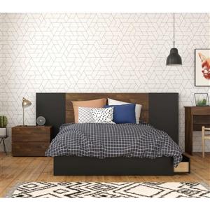 Nexera Bogota Full Bedroom Set - 4 Pieces - Truffle/Black