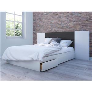 Nexera Full Bedroom Set - 3 Pieces - White/Ebony