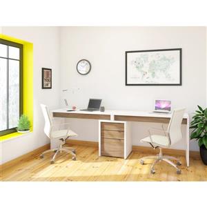 Nexera Liber-T Home Office Set - 3 Pieces - White/Walnut