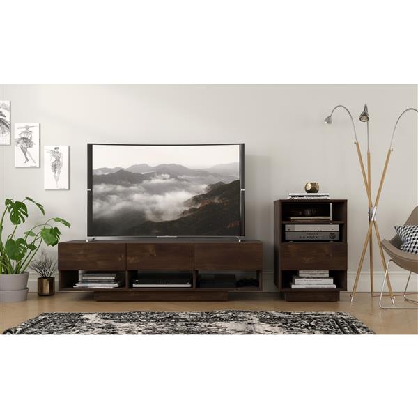 Nexera Stereo Tv Stand 60 In Wood Truffle 105161 Rona