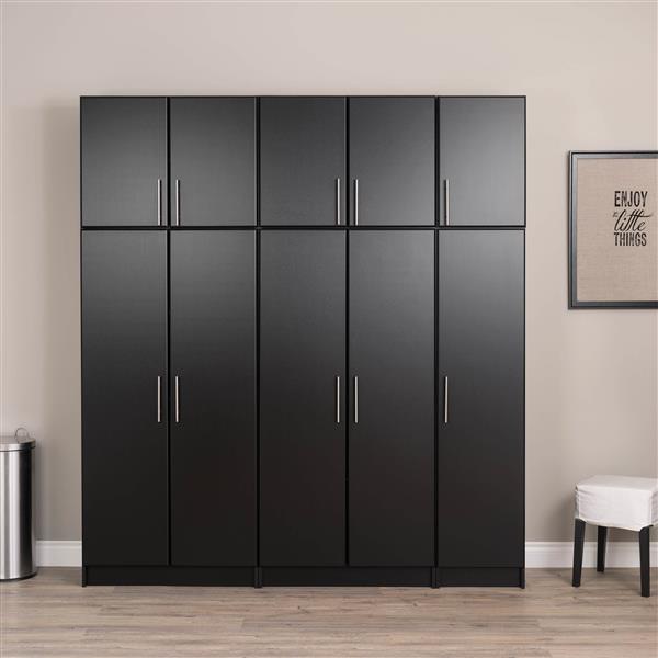 Prepac Elite Stackable Wall Cabinet 2 Door Black 32 In W X 24