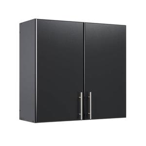 Prepac Elite Wall Cabinet - 2-Door - Black - 32-in W x 30-in H x 12-in D