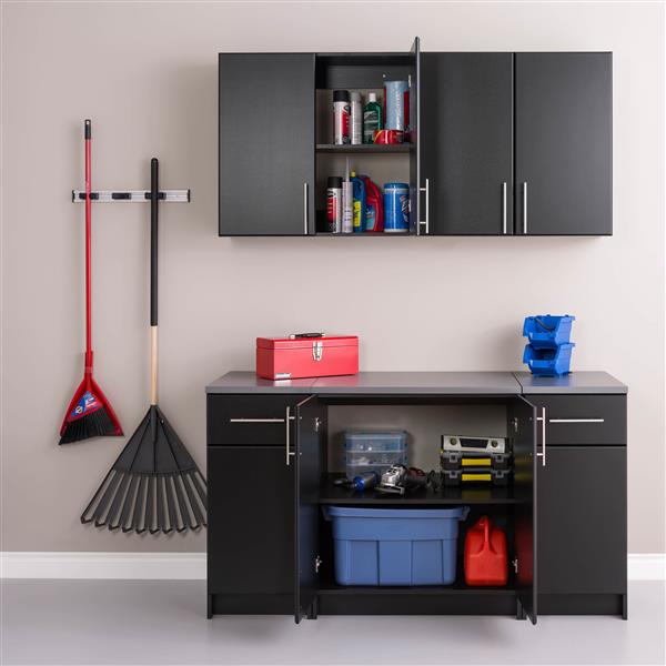 Prepac Elite Base Cabinet 2 Door Black Grey 32 In W X 36 In