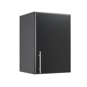 Prepac Elite Stackable Wall Cabinet - 1-Door - Black - 16-in