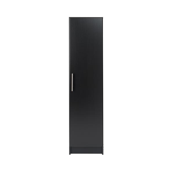 Armoire à balai Elite à 1 porte, noir, 16 pol x 65 poh