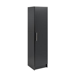 Prepac Elite Narrow Cabinet - 1-Door - Black - 16-in W x 65-in H