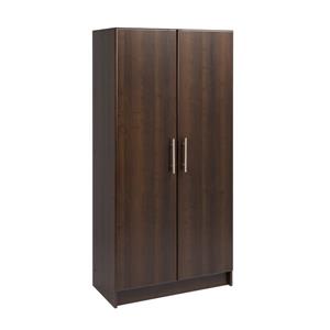 Prepac Elite Storage Cabinet - 2-Door - Espresso - 32-in W x 65-in H