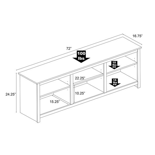 Prepac Sonoma TV Stand - Espresso - 72-in