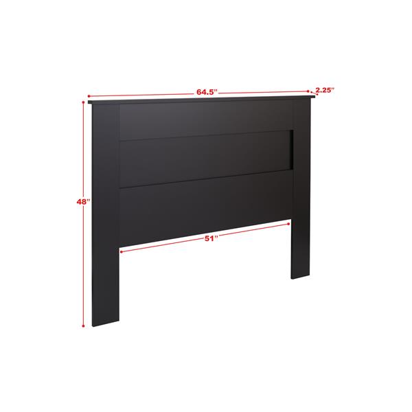 Prepac Queen Flat Panel Headboard, Black