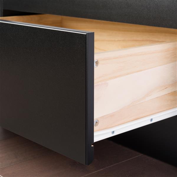 Prepac Twin XL Mate's Black Platform Storage Bed with 3 Drawers