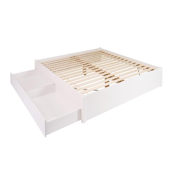 Prepac Select Platform Bed with 2 Drawers - White - King