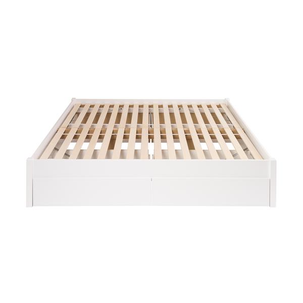 Prepac Select Platform Bed with 4 Drawers - White - King