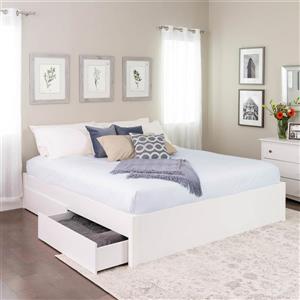 Prepac Select White King Platform Bed with 4 Drawers