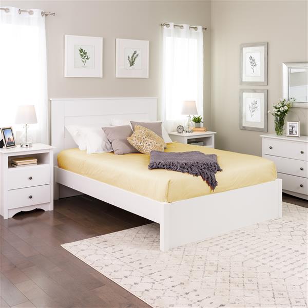 Prepac Select 4-Post Platform Bed - White - Queen