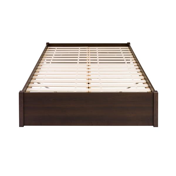 Prepac Select 4 Post Platform Bed, Espresso Wood Bed Frame Queen