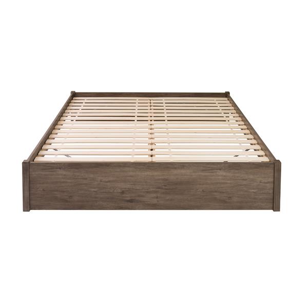Prepac Select 4-Post Platform Bed - Drifted Gray - King