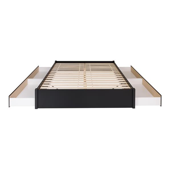 Prepac Select 4-Post Black King Platform Bed with 4 Drawers