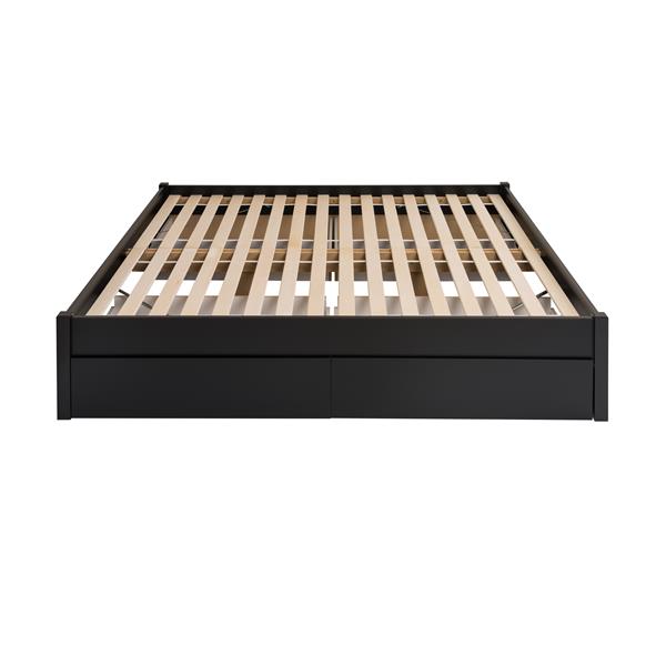 Prepac King Select 4-Post Platform Bed with 4 Drawers, Black