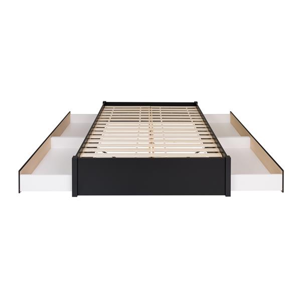 Prepac Select 4 Post Platform Bed, Black Queen Platform Bed With Storage