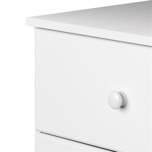 Prepac Astrid Tall Chest - 6-Drawer - White - 52-in x 20-in