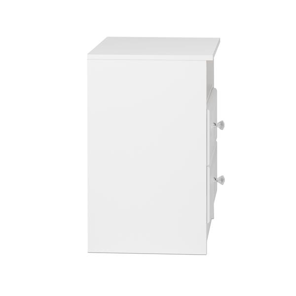 Prepac Astrid Nightdstand with Acrylic Knobs - 2-Drawer - White