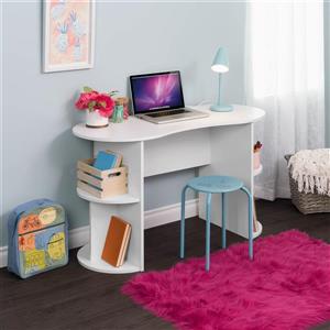 Prepac Kurv Compact Student Desk with Storage, White
