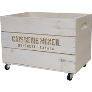 McNeil White wooden crate on wheels - Storage - 17.75-in x 11.5-in