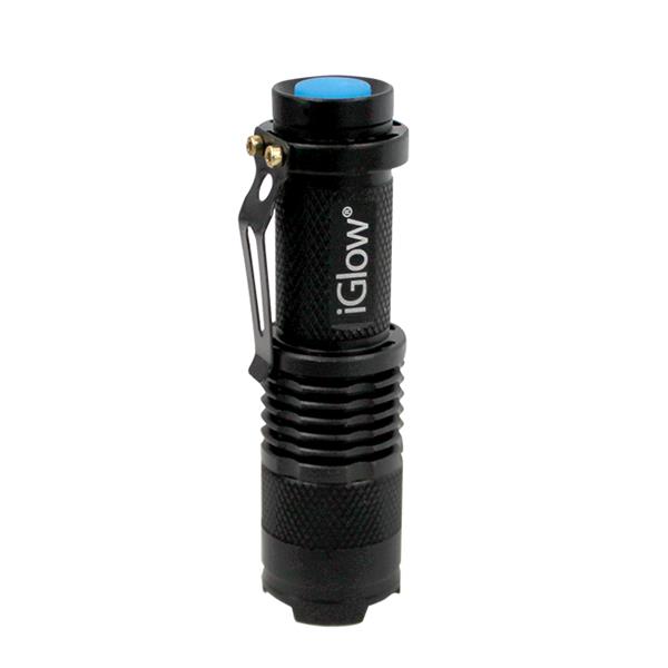 iGlow High Power Tactical LED Flashlight - 3.7-in - Black