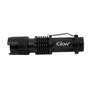 iGlow High Power Tactical LED Flashlight - 3.7-in - Black