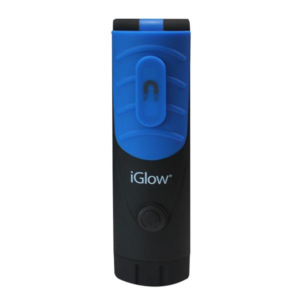 Lampe de travail iGlow avec ampoule DEL, 5.5 po, noir/bleu