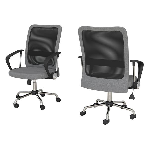 Safdie & Co. Office Chair Microfiber Mesh Multi Position - Grey and Black
