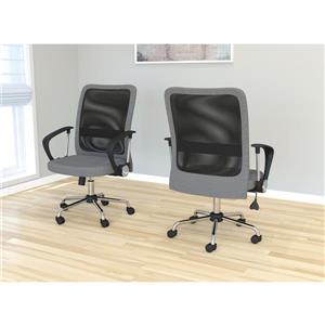 Safdie & Co. Office Chair Microfiber Mesh Multi Position - Grey and Black