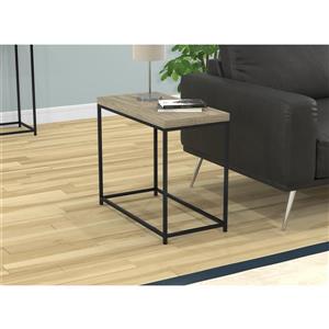 Safdie & Co. Rectangular End Table - Dark Taupe/Black Metal - 20-in x 24-in