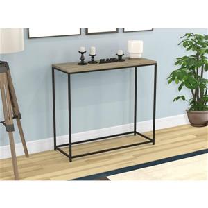 Safdie & Co. Console Table - Dark Taupe & Black Metal Base - 32-in L