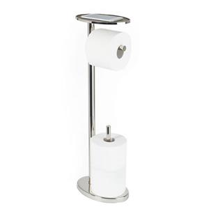 Porte papier de toilette OVO sur pied, Nickel poli, 25.6"