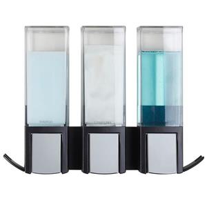 Better Living CLEVER Triple Shower Soap Dispenser - Black - 3 x 480 ml