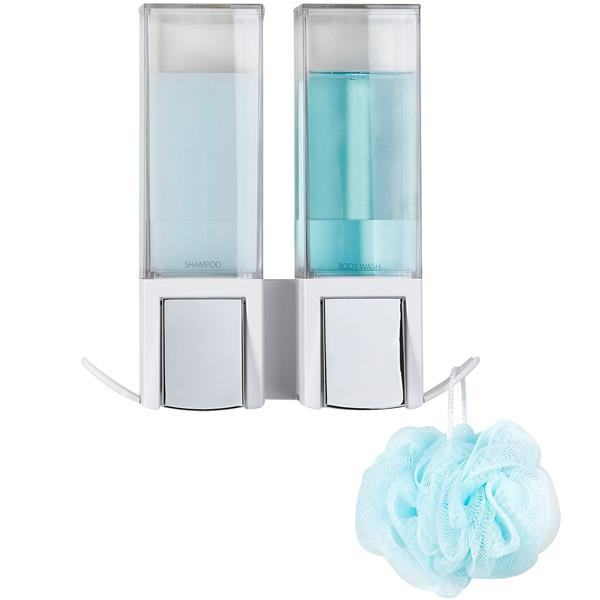 Better Living CLEVER Double Shower Soap Dispenser - White - 2 x 480 ml