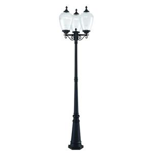 Lanterne de poteau extérieur Acorn, 3 lumières, 91", noir